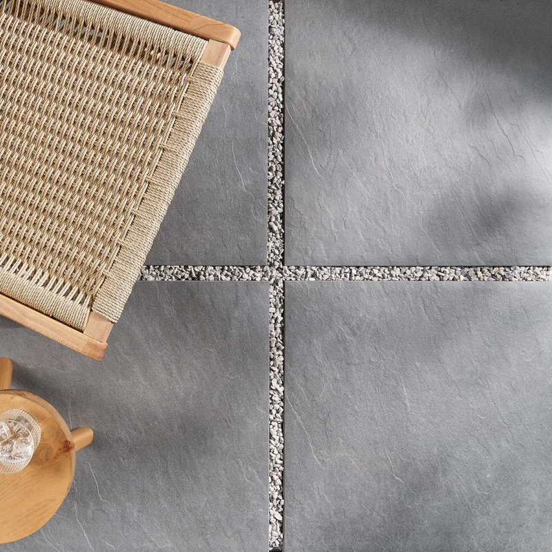 Montrose Bluestone 24 In. X 24 In. Textured Matte Porcelain Floor Paver Tile (7.75 Sq. Ft. / Case), Gray