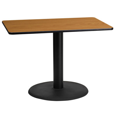 Carrus Rectangular Laminate Dining Table Top with Round Base