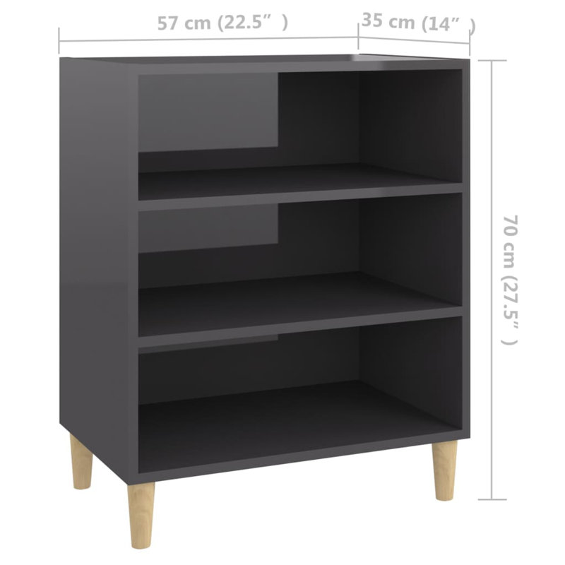 Skelmersdale 57cm Sideboard, High Gloss Grey