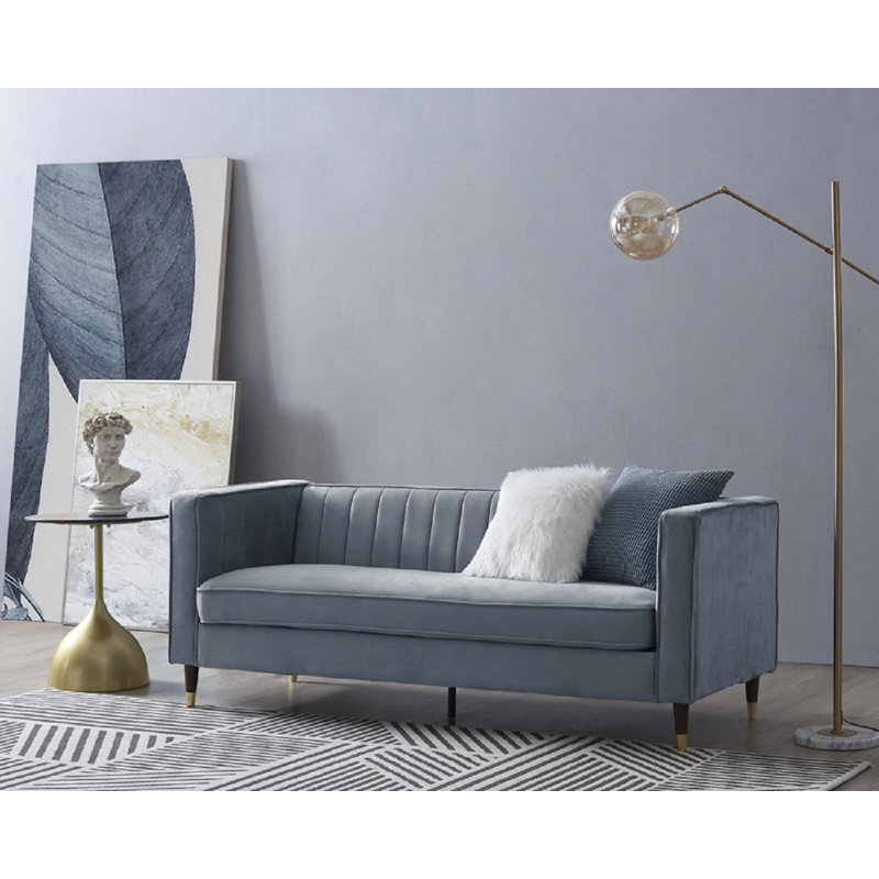 Doty 2 Seater Velvet Sofa, Grey