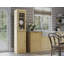 Armoire de rangement de garde-manger 100% en bois massif 16,5 po Jaylena avec portes en verre transparent et tablettes réglables-2066962854