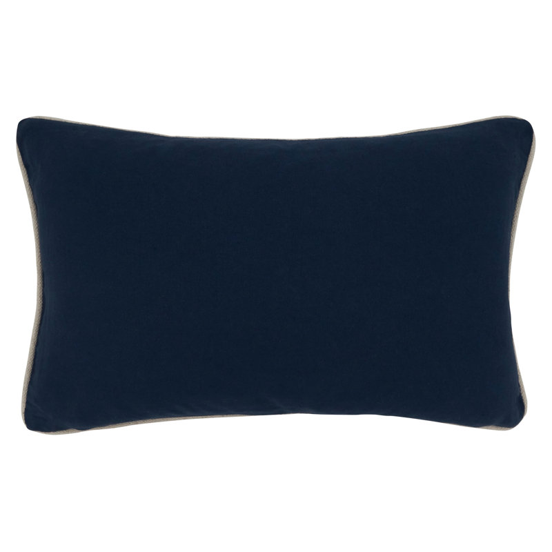 Naviguer Collection Embroidered Cotton Throw Pillow, Polyester/Polyfill