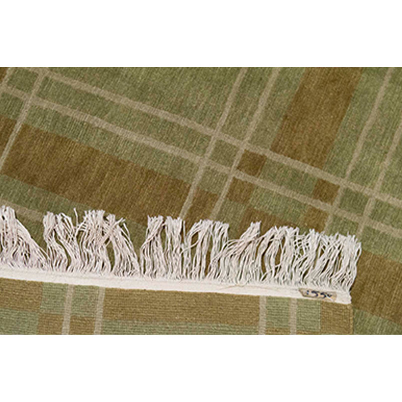 Wool Plaid Area Rug in Brown