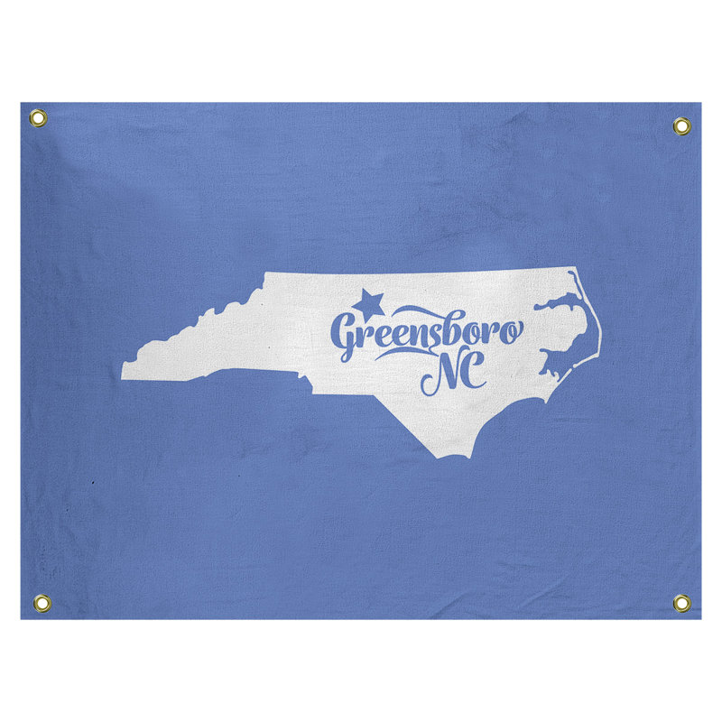 Tapisserie murale greensboro north caroline, H 59 po x l 80 po, Bleu