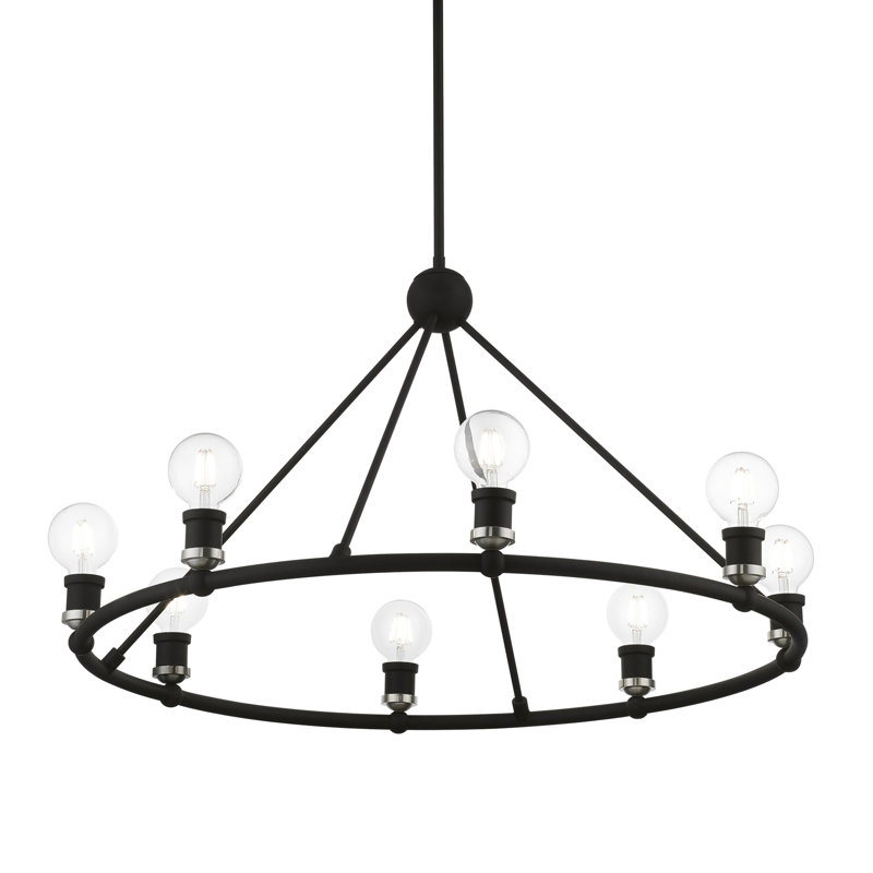 Lustre Grogan, Noir / nickel brossé
