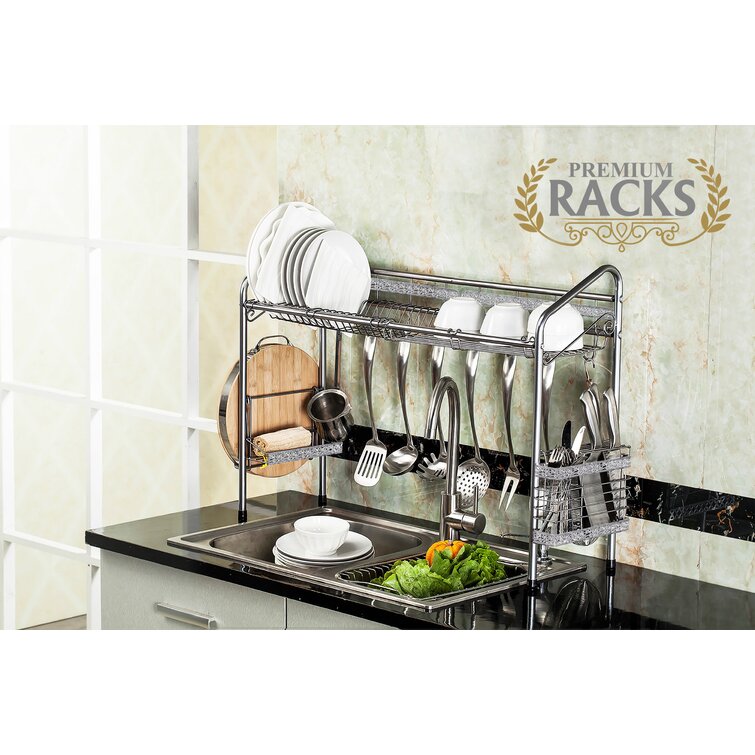 PremiumRacks In Sink Dish Rack - 304 Stainless Steel - Adjustable - Mu