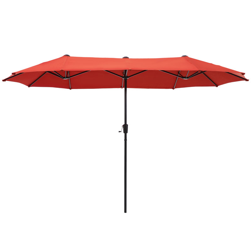 Parasol de marché rectangulaire 156 po x 78 po Taralyn, Rouge