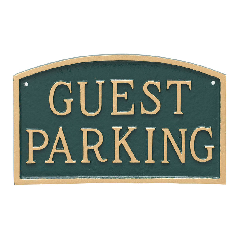 Plaque de jardin pour le jardin des invités, Vert forêt / doré, H 5,5 po x l 9 po x P 0,25 po