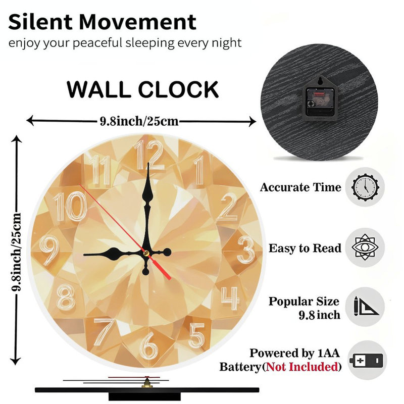 Horloge en or avec chiffres