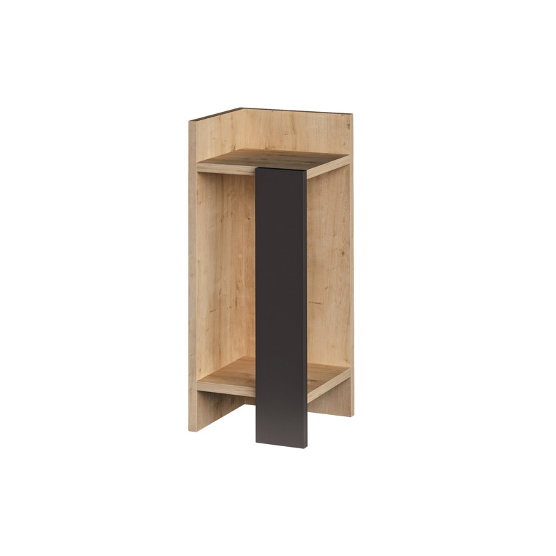 Lochlan Bedside Table, Oak/Anthracite, Left Orientation