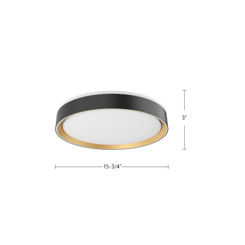 Essex 1 - Light LED Flush Mount, White/Black