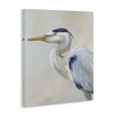 Art mural sur toile, "Heron regardant à gauche", design par Nan