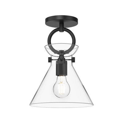 Tiney Single Light Glass Semi Flush Mount