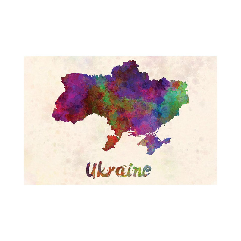 "L'Ukraine à l'aquarelle" par Paul Rommer, impression sur toile tendue, H 12 po x l 18 po x 1,5 po