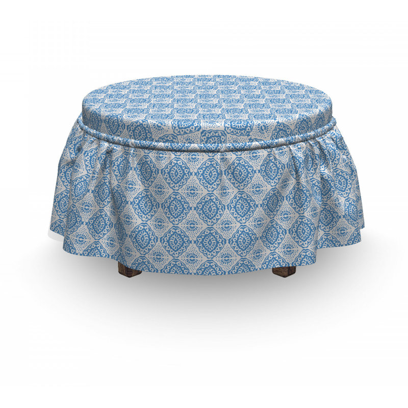 Housse pour repose-pieds tuile florale