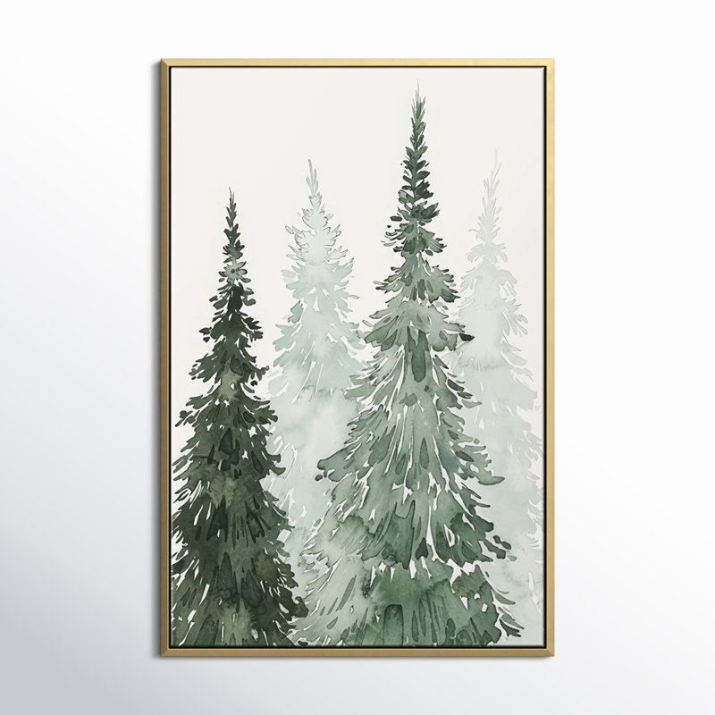 Winter Washed Coppice II, reproduction d'art sur toile, Encadrement doré, H 41 po x l 27 po x P 1,5 po