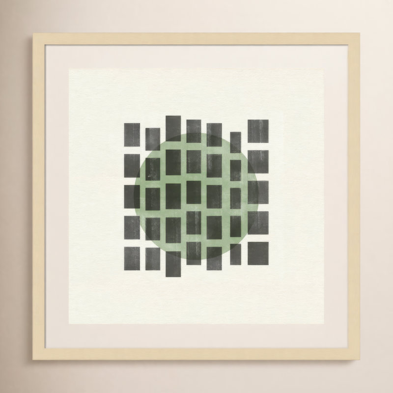 Reproduction d'art murale encadrée en bois Leia, minimaliste japonais, par The Miuus Studio, Brun, H 25 po x l 25 po