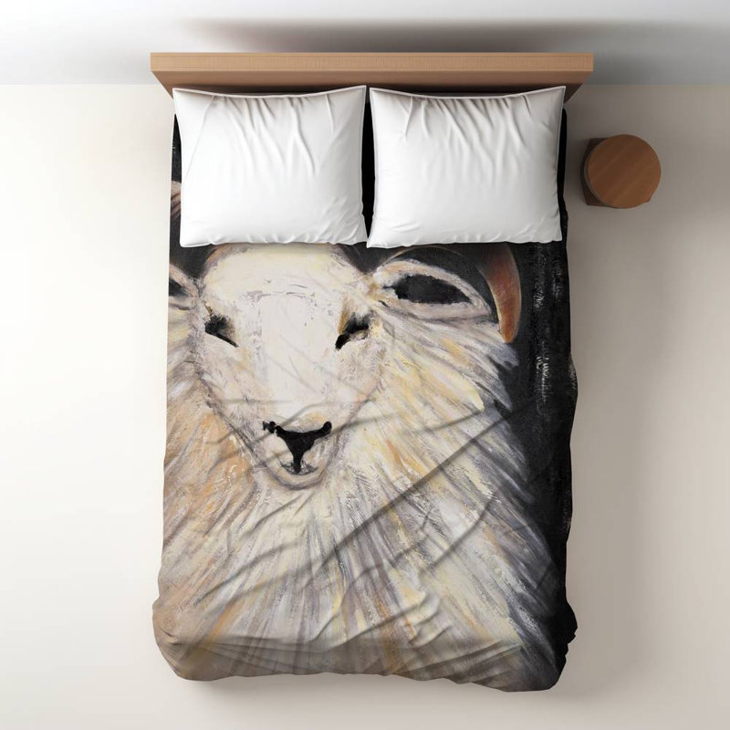Polyester Sateen Duvet Cover, Twin Duvet, Brown Bushy Ram