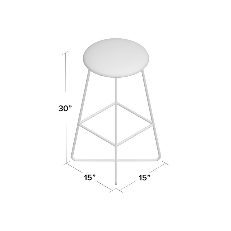 Brontie Upholstered Counter Stool with Metal Frame, Blue Mareike Boehmer Terrazzo 4