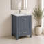 Ensemble de meuble-lavabo autoportant Amandie 24 po gris anthracite avec plateau en marbre de Carrare-555064461-738044143