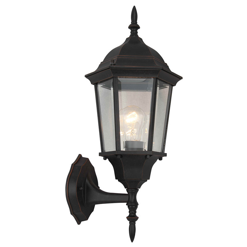 Lanterne murale d'extérieur Linhurst, Noir impérial, H 22 po x l 9,5 po x P 9,5 po, 150