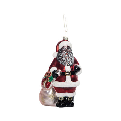  Ornement de père Noël en verre 6,13 po