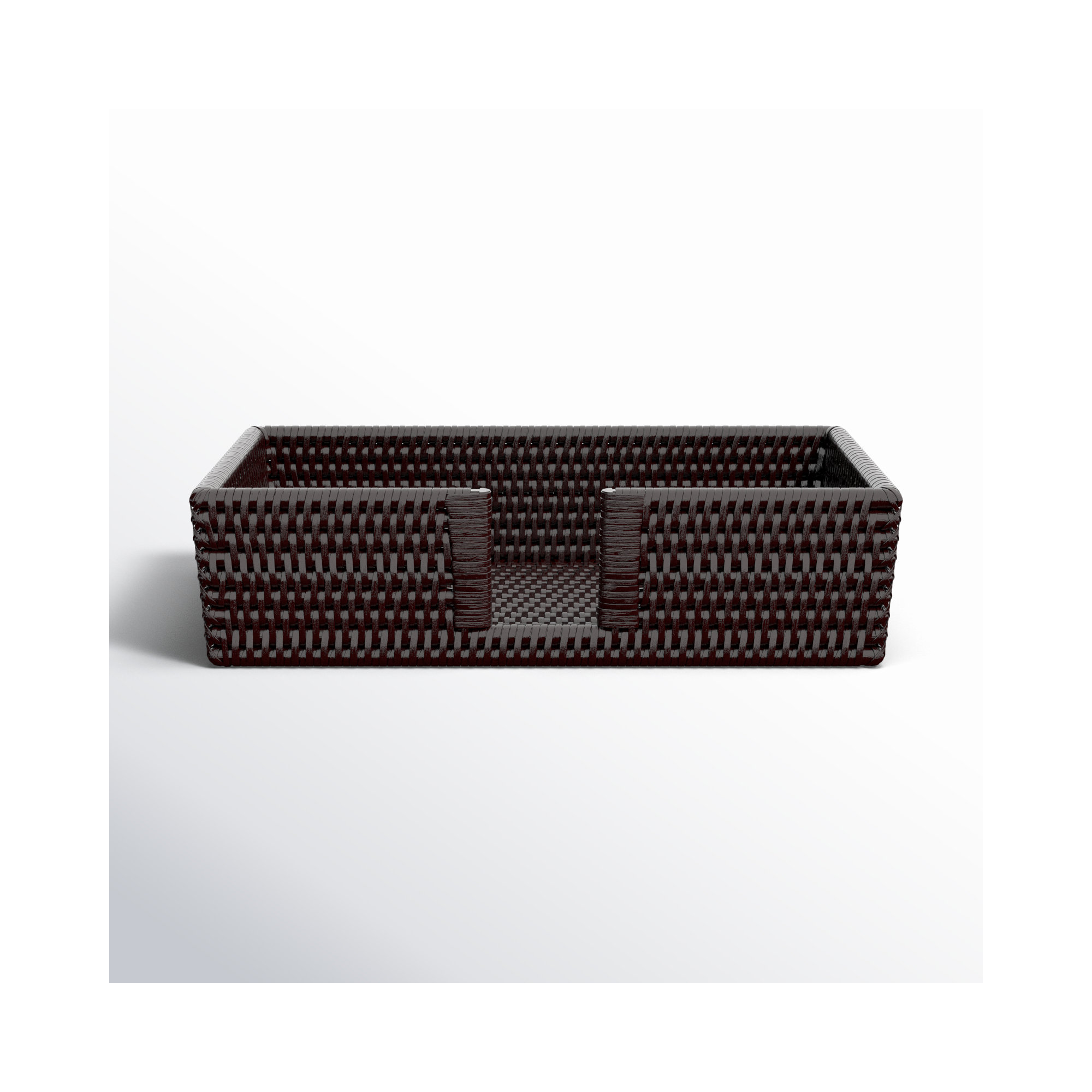 Rattan Guest with Cutout Napkin Holder, Tudor Black
