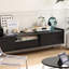 Meuble télé moderne en bois massif noir-1953356102