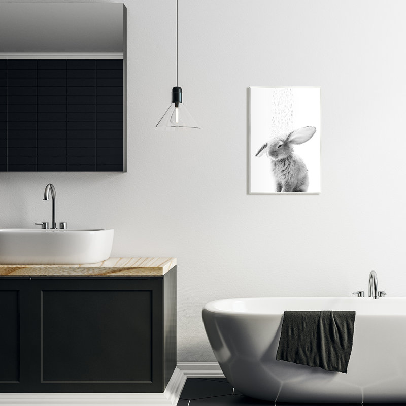 «Stupell Industries Bunny Bathroom Splash», art de la giclée par Annalisa Latella, H 19 po x l 13 po x P 0,5 po