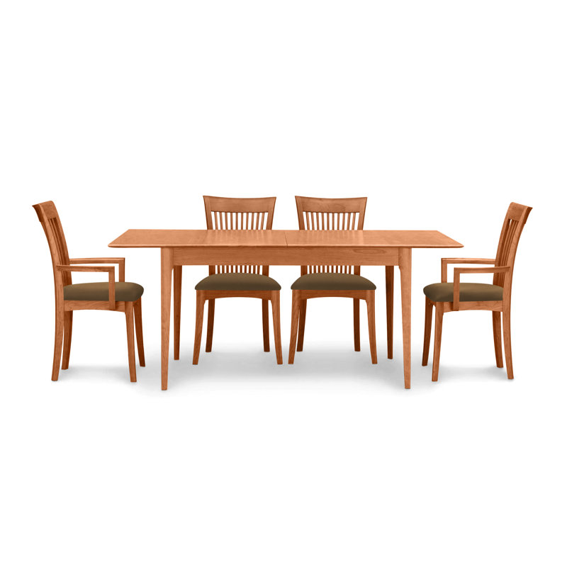 Sarah 5 - Piece Dining Set, Autumn Cherry, 30" H x 78" W x 36" D, Coffee Leather