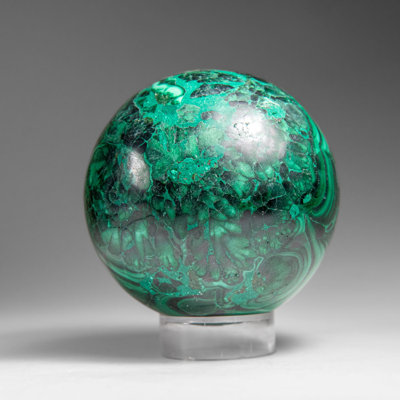 Genuine Polished Malachite Sphere (1.4 Lbs)