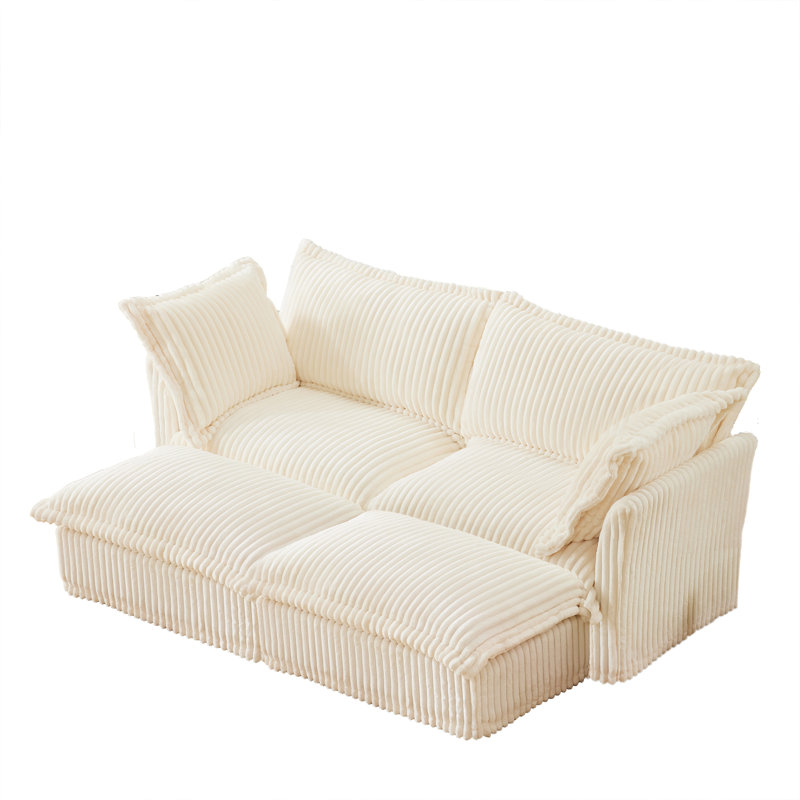Canapé-lit de salon avec canapé-lit avec 3 repose-pieds et canapé-lit surdimensionné, H 34,65 po x l 83,45 po x P 55,05 po, 2