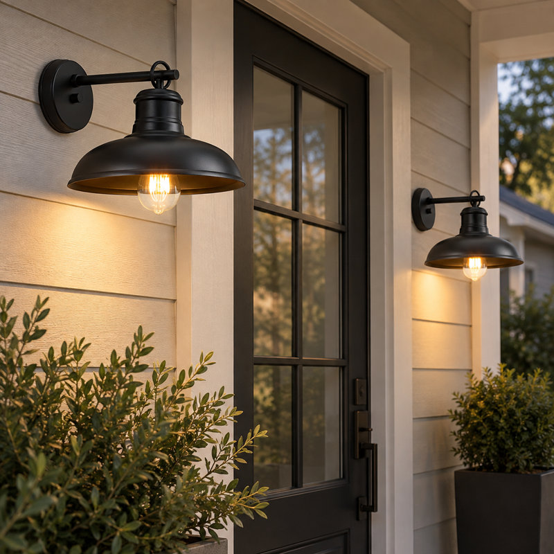 10” Black Outdoor Wall Lights (set of 2)