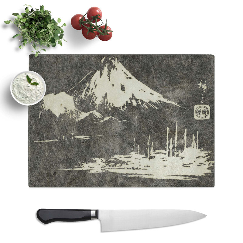 Tempered Glass Mount Fuji by Utagawa Hiroshige Chopping Board, 39 cm x 28.5 cm