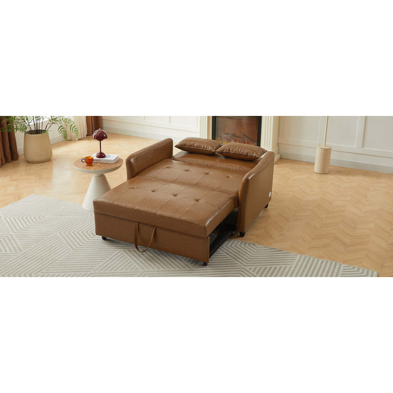Orisfur. 51.57" Convertible Sleeper Bed, Adjustable Oversized Armchair  with Three USB Ports for Small Space