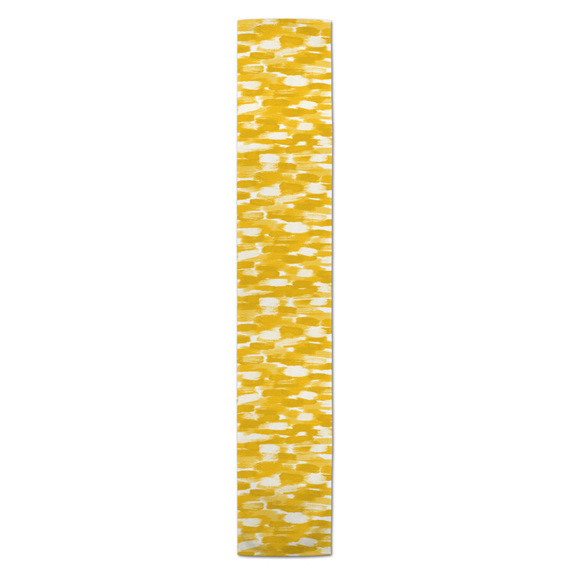 Chemin de table Maribeth, 90 po x 16 po, Jaune, Abstrait
