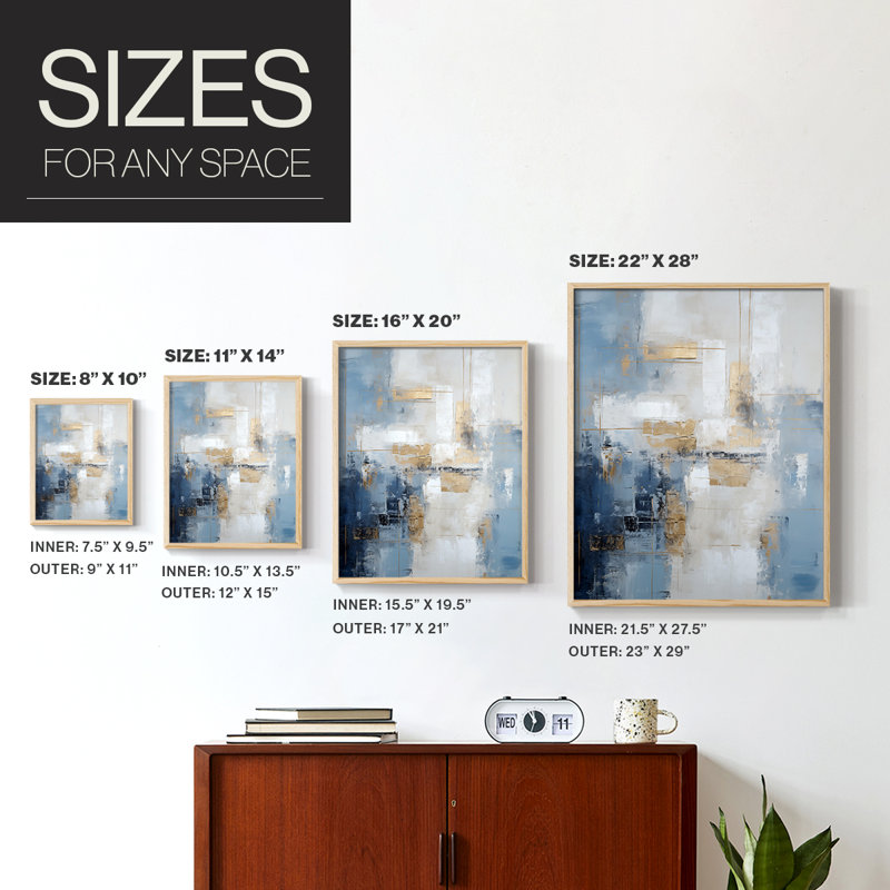 ABSTRACT Series, impression encadrée en bois massif, H 21 po x l 17 po