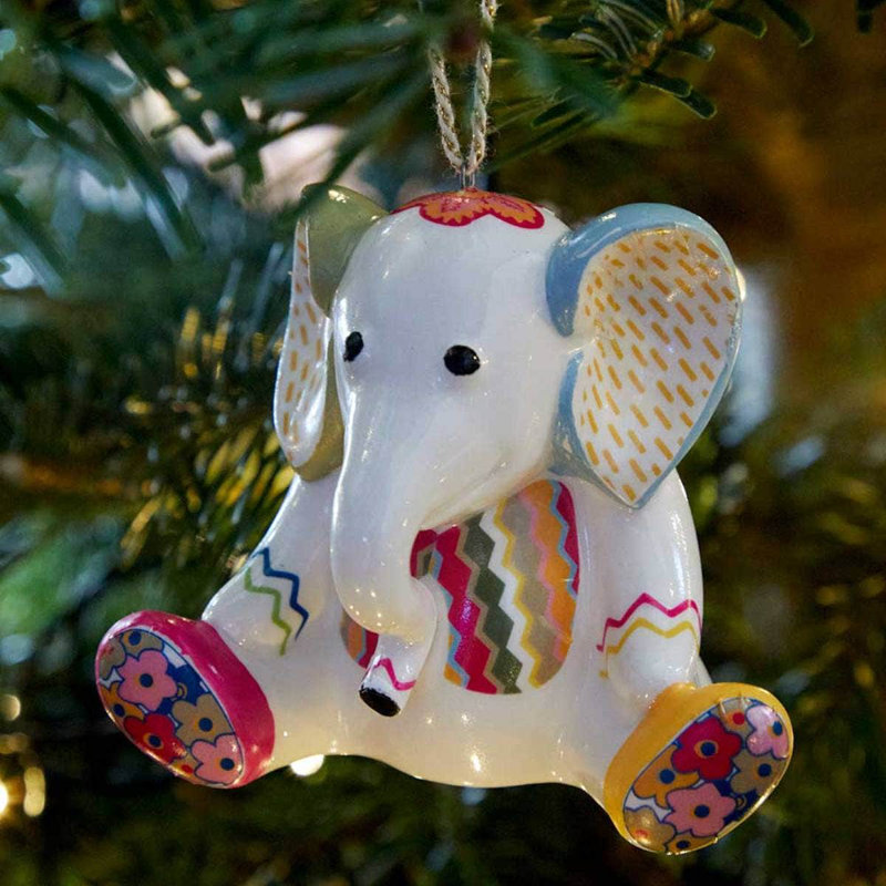 Jambo Elephant Patchwork Ornament