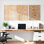 Ensemble de 3 tableaux géométriques abstraits (lignes et courbes) sur toile tendue, pour la décoration du salon, de la chambre ou du bureau.