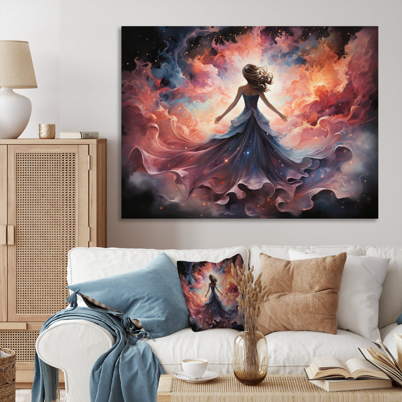 «Marlyin Galaxy Celestial Dance Woman», reproduction, H 30 po x l 40 po x P 1,5 po, Toile tendue
