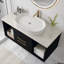 Meuble-lavabo mural avec lavabo ovale en céramique, conception flottante, armoire, tiroirs à fermeture en douceur et rangement ouvert pour les salles de bain modernes