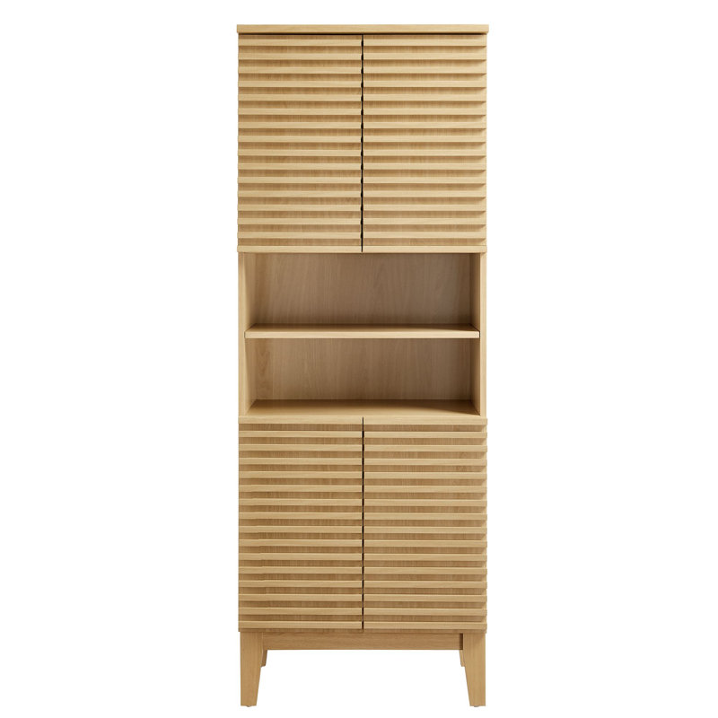 Render Tall Bathroom Storage Cabinet, Natural