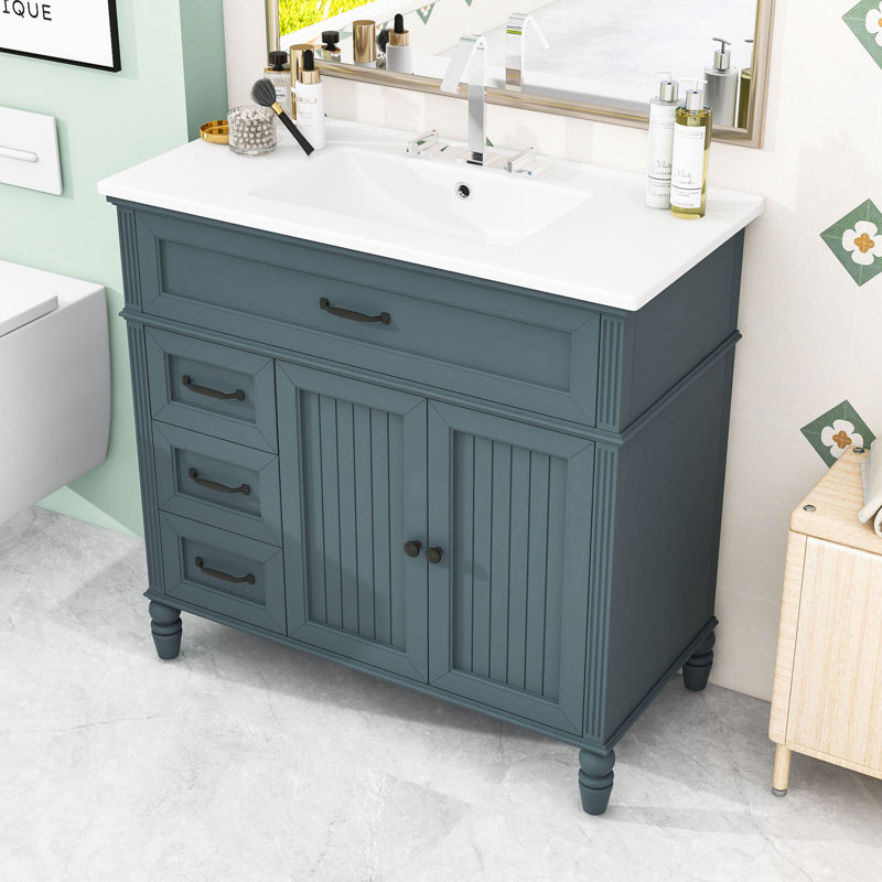 Meuble-lavabo de salle de bain avec lavabo et tiroirs