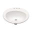 Lavabo de salle de bain ovale encastré en céramique blanc 20 po x 18 po avec 3 trous de robinet