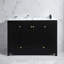 A 48-Inch Wide Black  Bathroom Vanity With Ample Storage Space - A Cabinet Featuring 4 Sliding Doors And 2 Drawers (Excluding The Ceramic Basin)