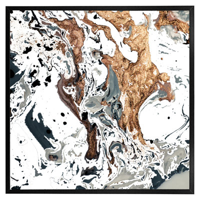 Aryahna Bronze Marble 1 Piece Single Picture Frame Wall Art