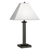 Gunmetal Square Post Metal Table Lamp