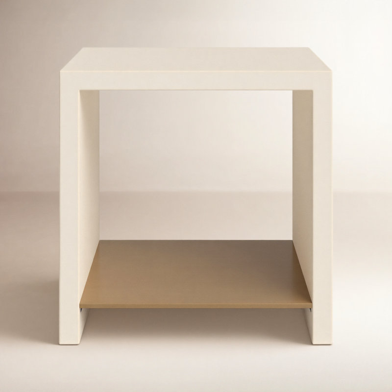 Hugo End Table, Parchment White
