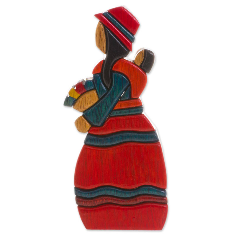 Figurine en bois vendant des fleurs Larchwood
