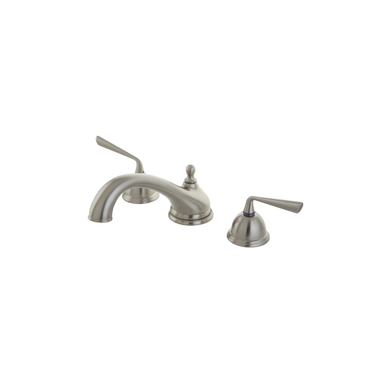 Copenhagen Double Handle Deck Mounted Roman Tub Faucet, Brushed Nickel